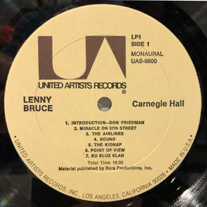Lenny Bruce - Carnegie Hall
